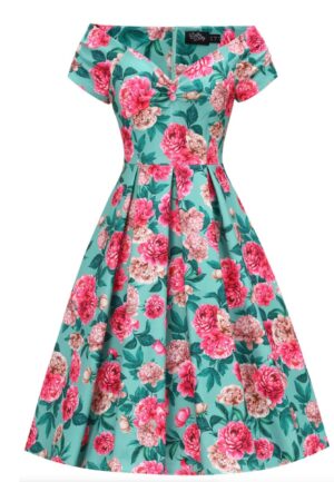 Dolly & Dotty Lily Swing Dress Pink Peony Mint-L