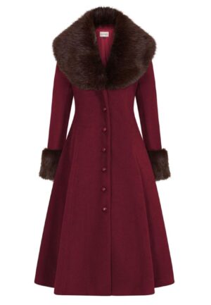 Banned Martha Faux Fur Coat Burgundy-M