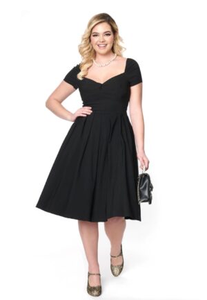 Unique Vintage Midge Dress Black-XXXL