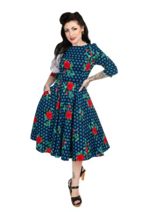 Olivia Rose Polka Dot Swing Dress -M | 21% korting