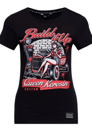 Queen Kerosin Build It Up T-shirt Black-4XL