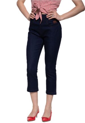 Queen Kerosin Capri Denim Pants Joan Blue-S