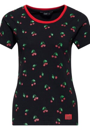 Queen Kerosin Cherry T-shirt Black -3XL