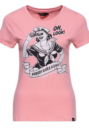 Queen Kerosin Oh, Look! Nobody Gives A Shit T-shirt Pink-4XL