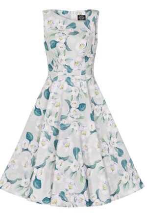 Hearts & Roses Rey Floral Swing Dress Grey-S