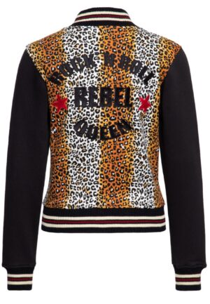 Queen Kerosin Rock 'n Roll College Jacket Leopard-L