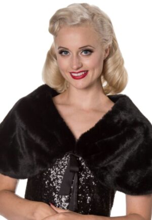 Banned Rosalie Collar Stola Black-L/XL