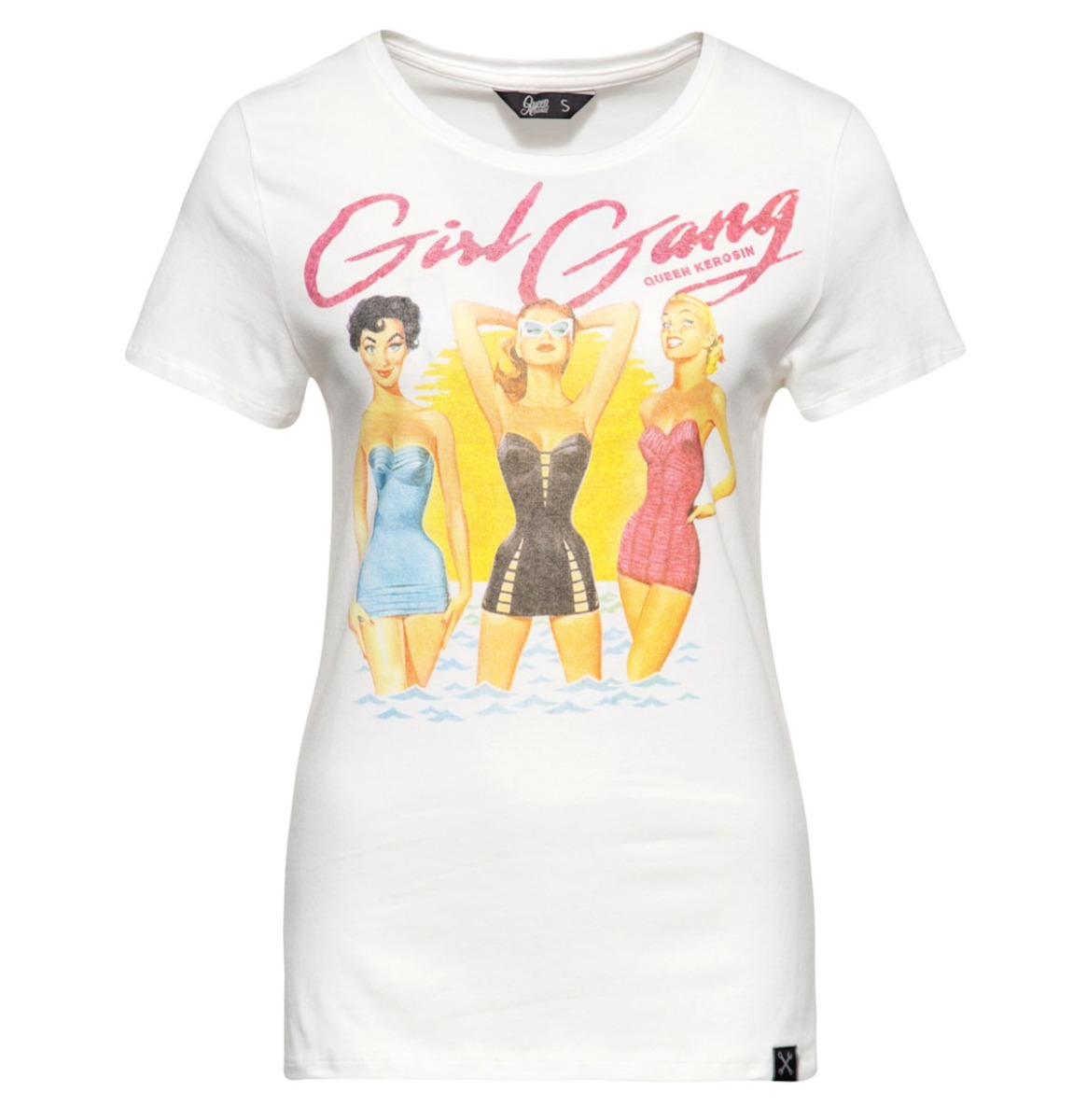 Queen Kerosin Summer Girl Gang Shirt Off White-XXL | 17% korting