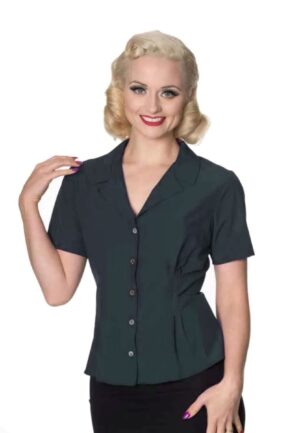 Banned Astrid Blouse Teal-XL