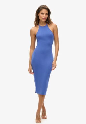 Jersey Midi-jurk met T-rug Blauw Grootte: 38