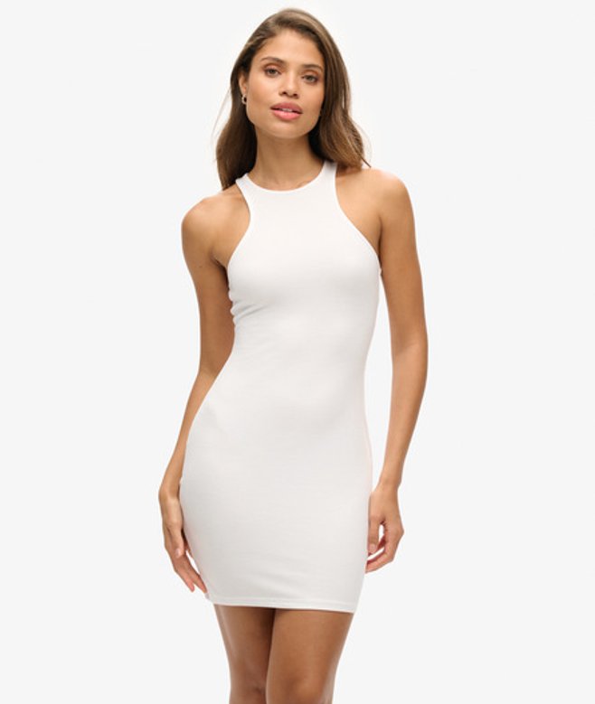 Jersey Racer Mini-jurk Wit Grootte: 40
