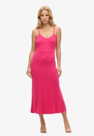 Jersey Jurk met Open Achterkant Roze Grootte: 42