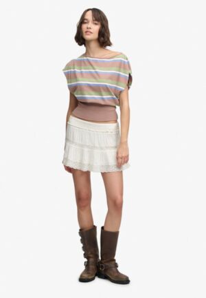 Ibiza Mini Rok Relaxed Pasvorm White Grootte: 44