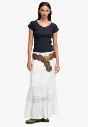 Ibiza Maxi Rok Wit Grootte: 42