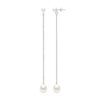 Twee Oorbellen Wit Goud - Echte Cultiveerde Zoetwaterperlen Knop 5-6 mm + Parel 8-9 mm