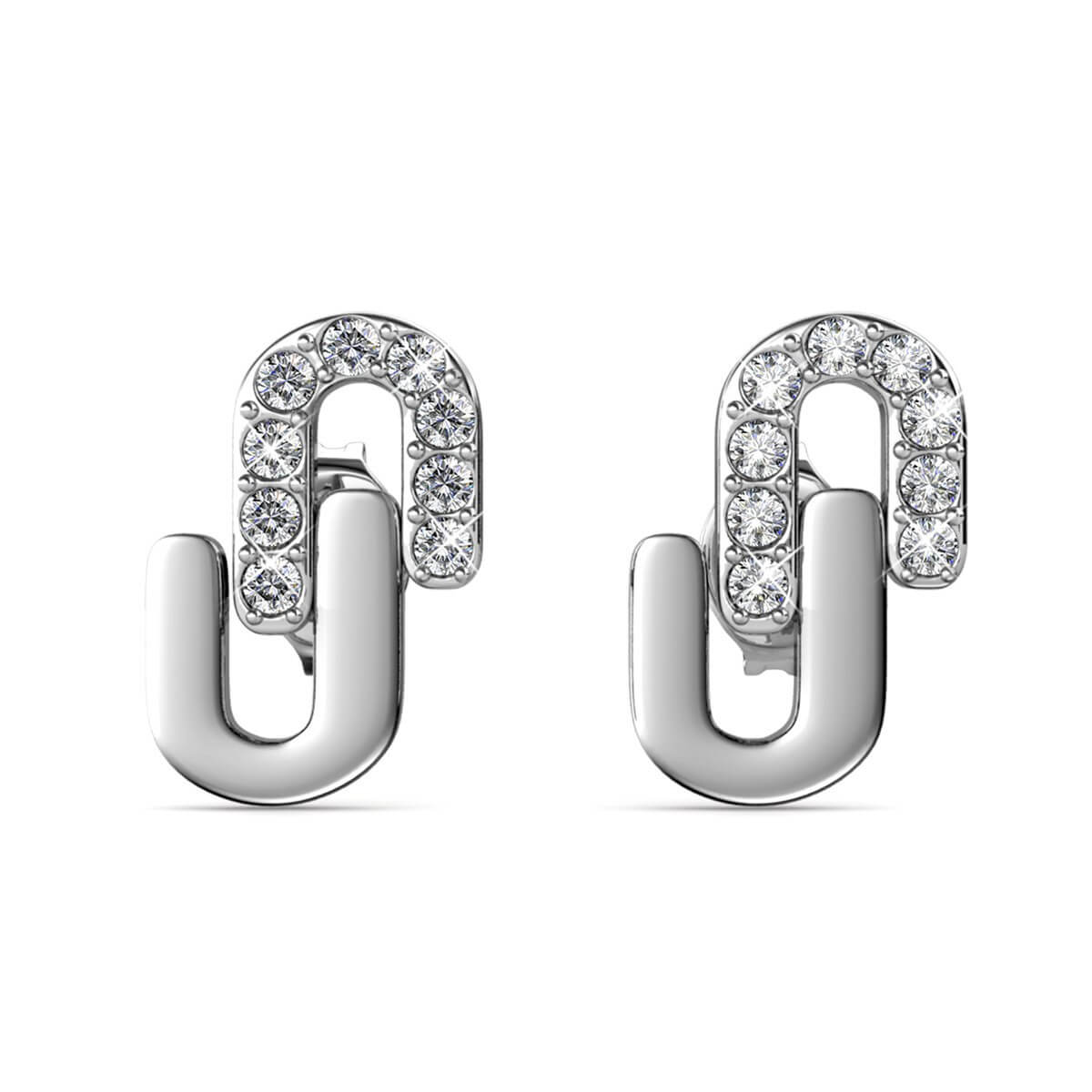 Union Oorbellen - Zilver en Kristal - Afbeelding 2