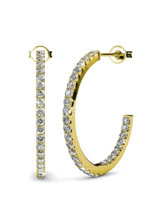 Simply Hoop Oorbellen - Goud en Kristal