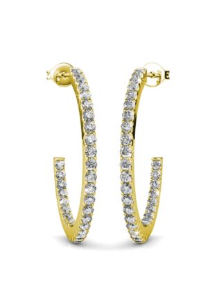 Alternative view of Simply Hoop Oorbellen - Goud en Kristal