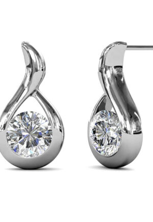 Golvende oorbellen - Zilver en kristal