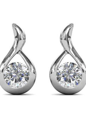 Alternative view of Golvende oorbellen - Zilver en kristal
