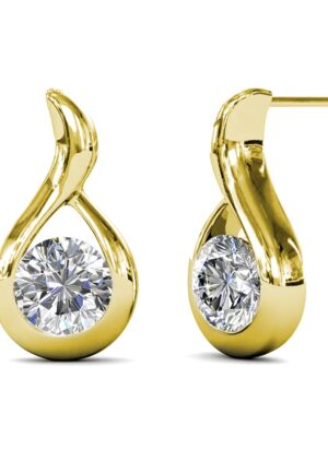 Golvende oorbellen - Goud en kristal