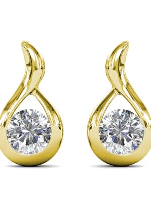 Alternative view of Golvende oorbellen - Goud en kristal