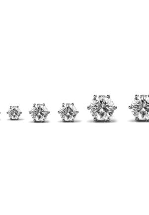 Solitaire oorbellen S, M, L - Zilver en kristal