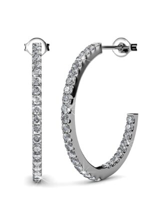 Simply Hoop Oorbellen - Zilver en Kristal