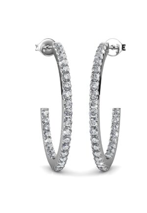 Alternative view of Simply Hoop Oorbellen - Zilver en Kristal