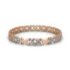 Bloemige armbanden - Roségoud en kristal