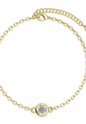 Alternative view of Geboortesteen armbanden - Goud, kristal en blauw