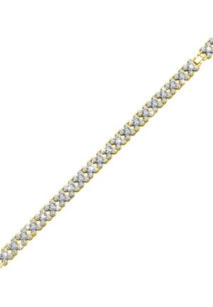 Alternative view of Bloemige armbanden - Goud en kristal