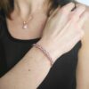 Gevlochten armbanden - Roségoud en kristal - Afbeelding 2