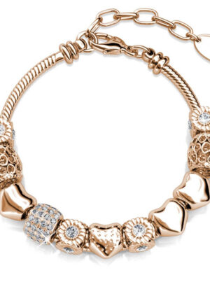 Stralende Charm Armbanden - Roségoud en Kristal