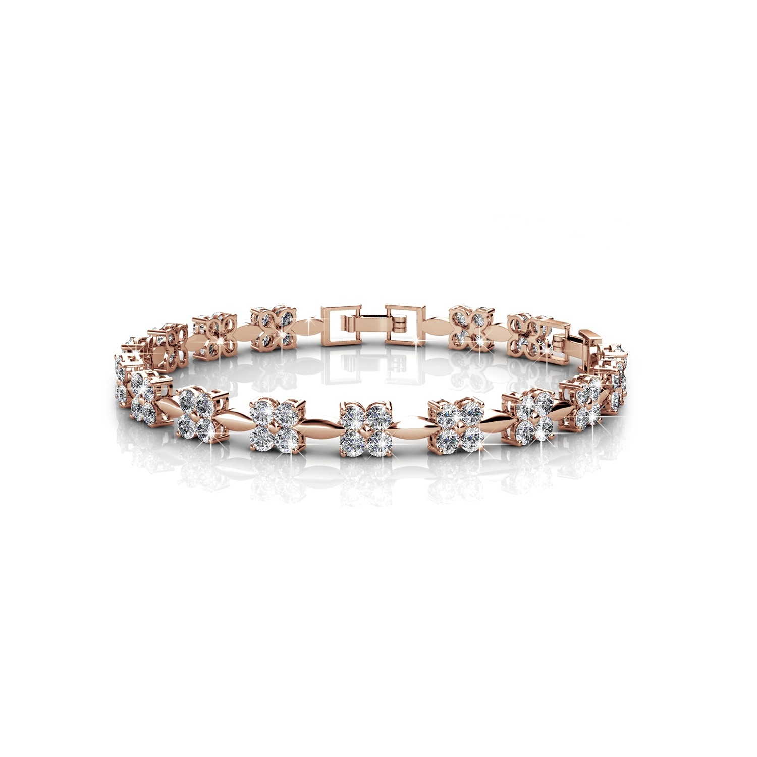 Schattige armbanden - Roségoud en kristal
