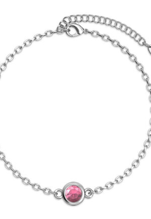 Geboortesteen armbanden - Zilver en roze