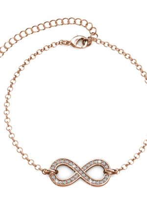 Infinity Eight Armbanden - Roségoud en Kristal