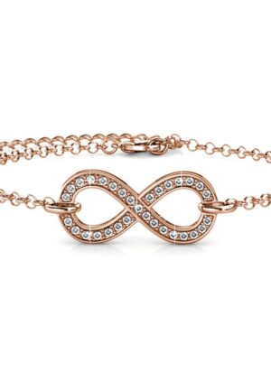 Alternative view of Infinity Eight Armbanden - Roségoud en Kristal