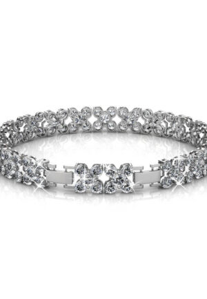 Alternative view of Bloemige armbanden - Zilver en kristal