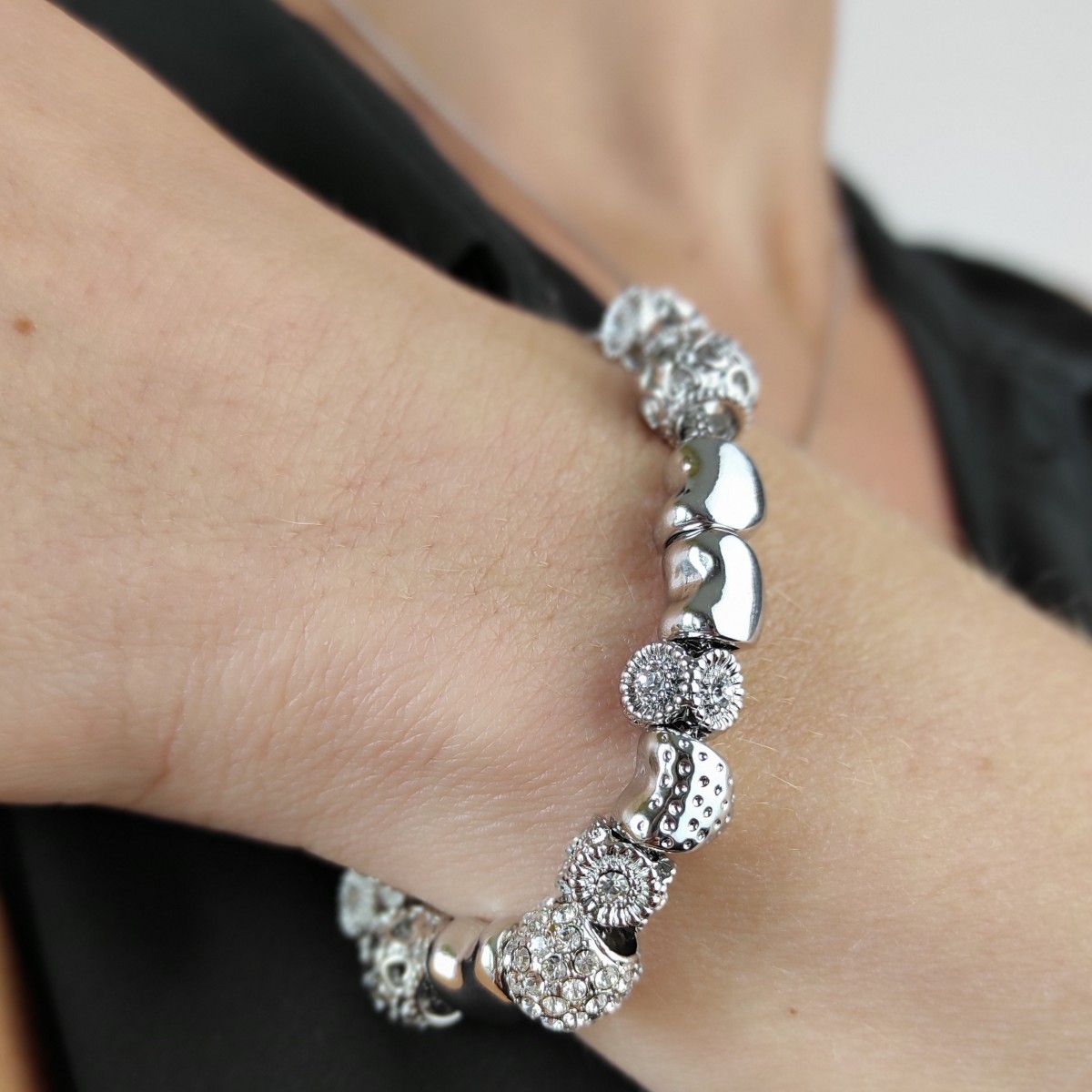 Stralende Charm Armbanden - Zilver en Kristal - Afbeelding 2