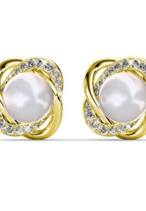 Simply Pearl oorbellen - Goud en kristal