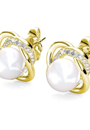 Alternative view of Simply Pearl oorbellen - Goud en kristal