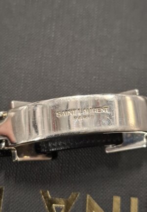 Saint Laurent Monogramarmband in Zwart Leer