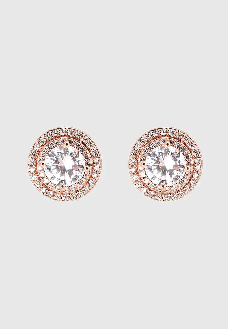 US Polo Assn Jewellery Cristal Rosegouden Oorbellen