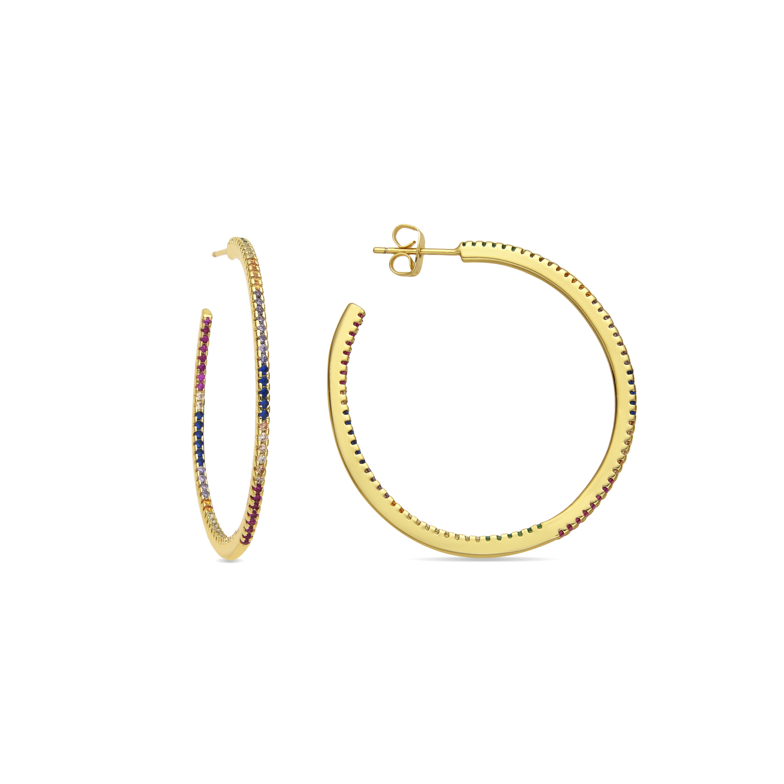 Luxenter oorbellen met glanzende 18k gouden afwerking zirkonia - Macare