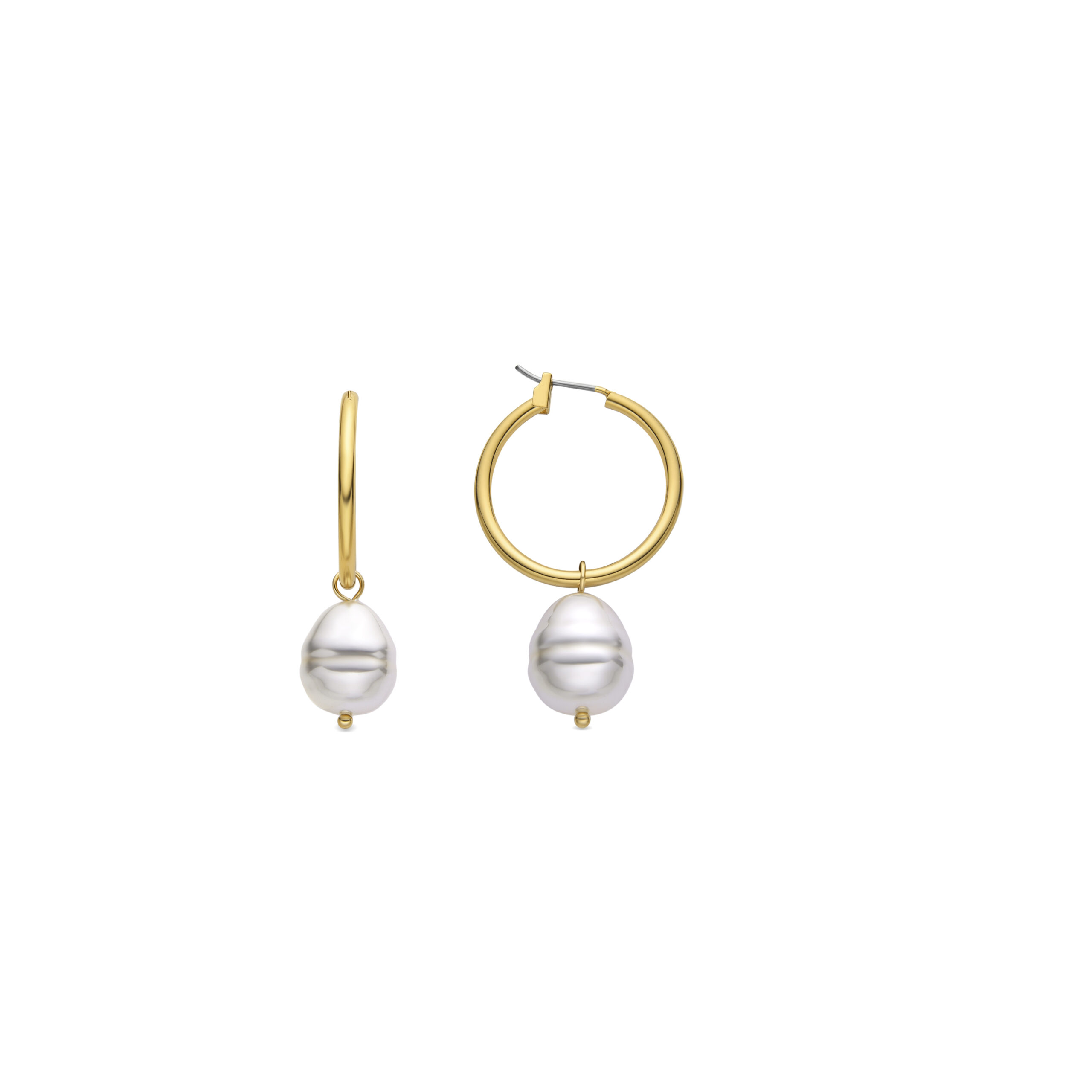 Luxenter oorbellen met 18k goudkleurige witte parel - Nemys