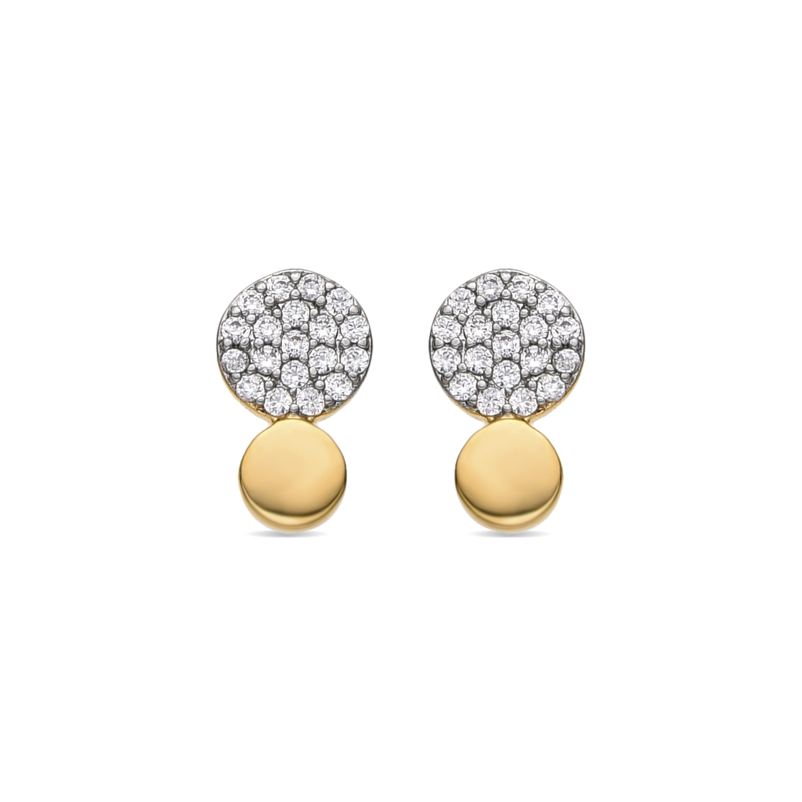 Luxenter Oorbellen met Glimmende Zirkonia 18k goud afwerking - Gudpe