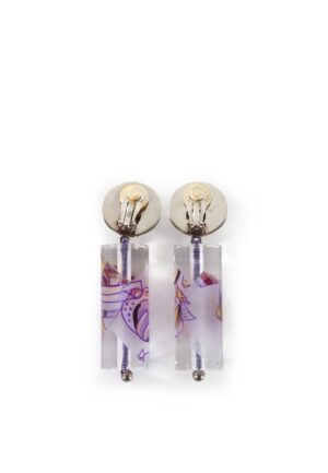 Alternative view of Hermès Multicolor Bijouterie Fantaisie Hars Dangle Oorbellen