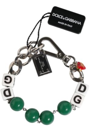 Alternative view of Zilverkleurige Messing Kralen Dobbelsteen Logo Versier Charm Armband