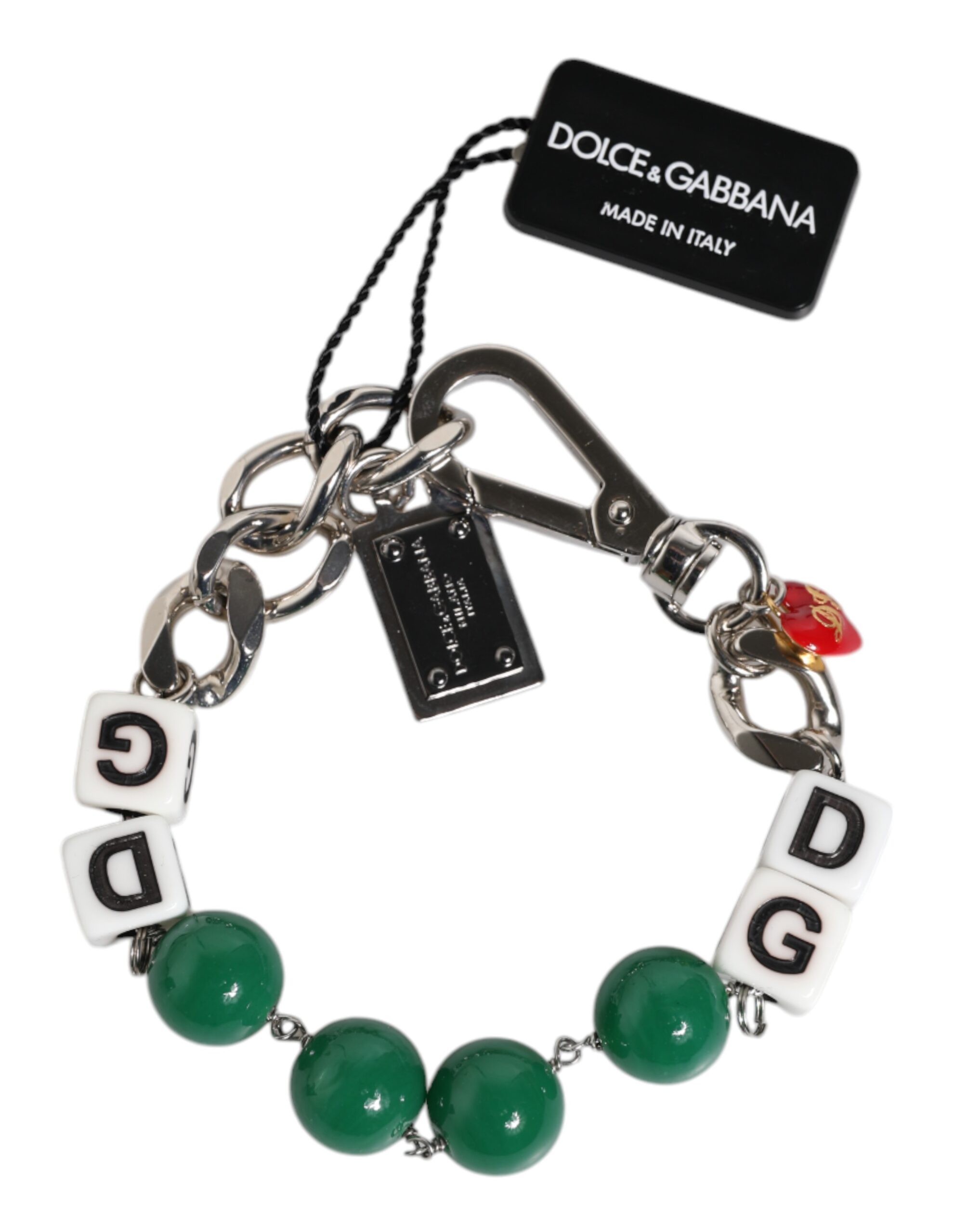 Zilverkleurige Messing Kralen Dobbelsteen Logo Versier Charm Armband - Afbeelding 2